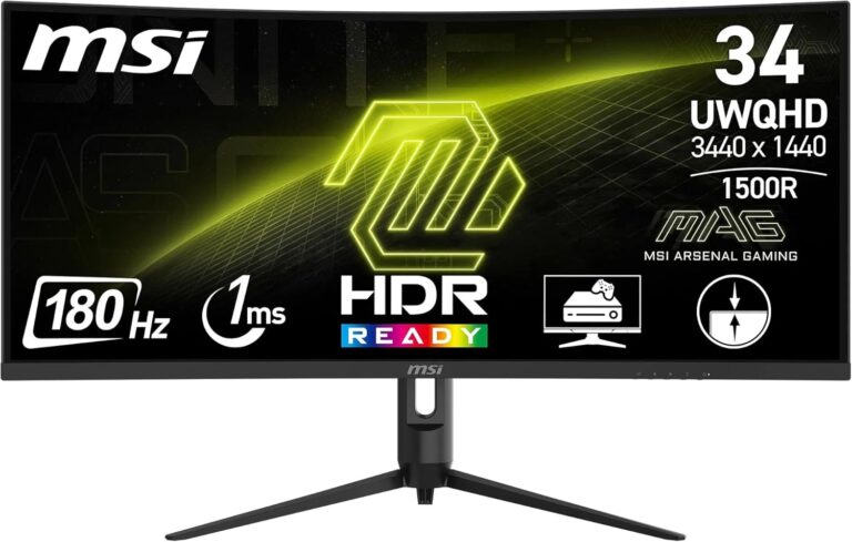 MSI MAG 342CQR E2 : Moniteur Gaming UWQHD 34″ 180Hz, Compatible avec FreeSync Premium