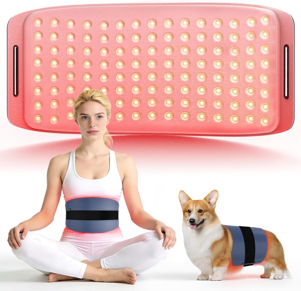 Belt lumineux infrarouge 660nm et 850nm pour soulager les douleurs musculaires, portable et rechargeable