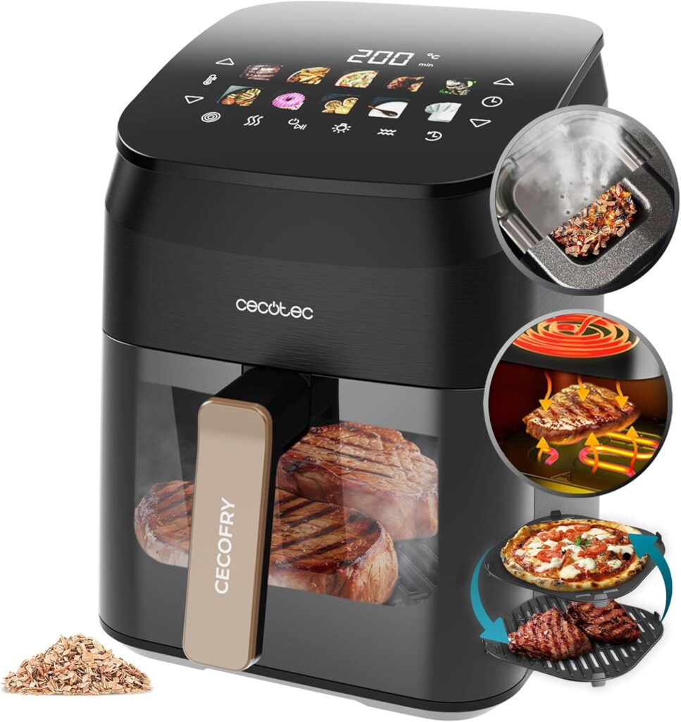 Cecotec lance la friteuse à air Cecofry & Grill Smokin’ 4500 sans huile pour la cuisson uniforme.