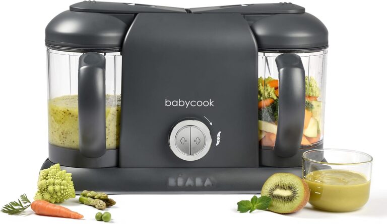 BÉABA Babycook Duo : cuiseur vapeur 4-en-1 pour alimentation infantile, capacité 2200 ml