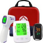 Kit de santé 3 en 1 : tensiomètre électronique, oxymètre et thermomètre pour la maison