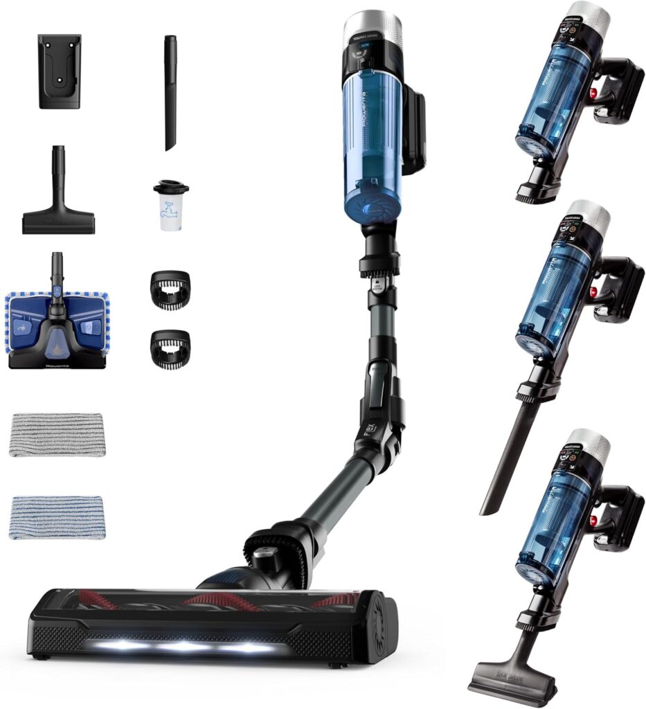 Rowenta X-Force Flex 9.60 Aqua : Aspirateur sans fil de 100AW avec autonomie de 45 minutes