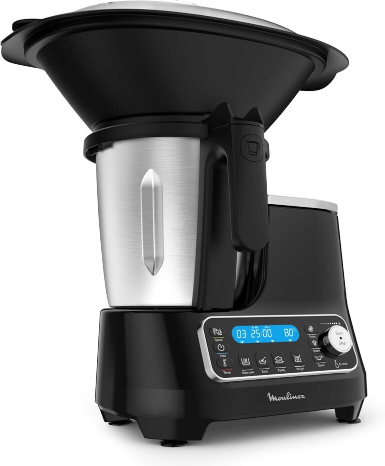 Moulinex Clickchef Compact : appareil multi-fonctions avec balance intégrée et 32 fonctions.