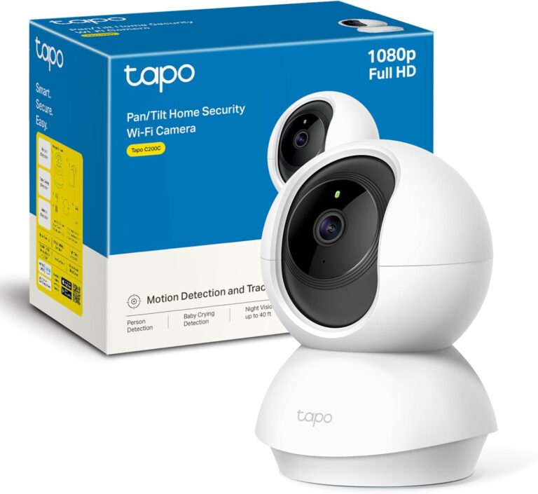 Tapo C200C : caméra de surveillance WiFi 1080P avec détection de mouvement et vision nocturne.