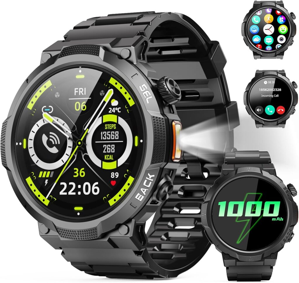 Soudorv Men’s Smart Watch : Montre militaire waterproof IP68 avec fonctionnalités avancées.