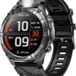 Montre connectée militaire IP68 avec suivi de santé et appels Bluetooth pour iOS et Android