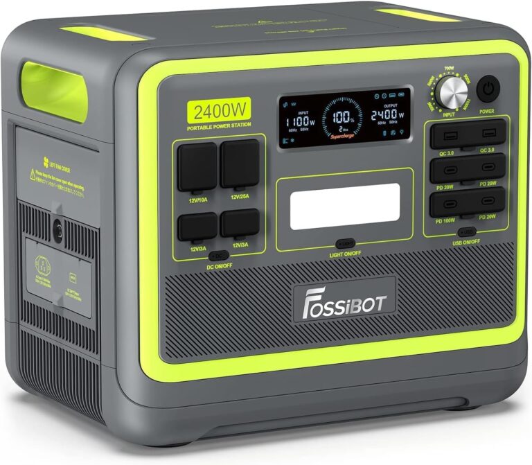 FOSSiBOT F2400 : Générateur électrique portable de 2048Wh avec énergie solaire pour camping et bureau.