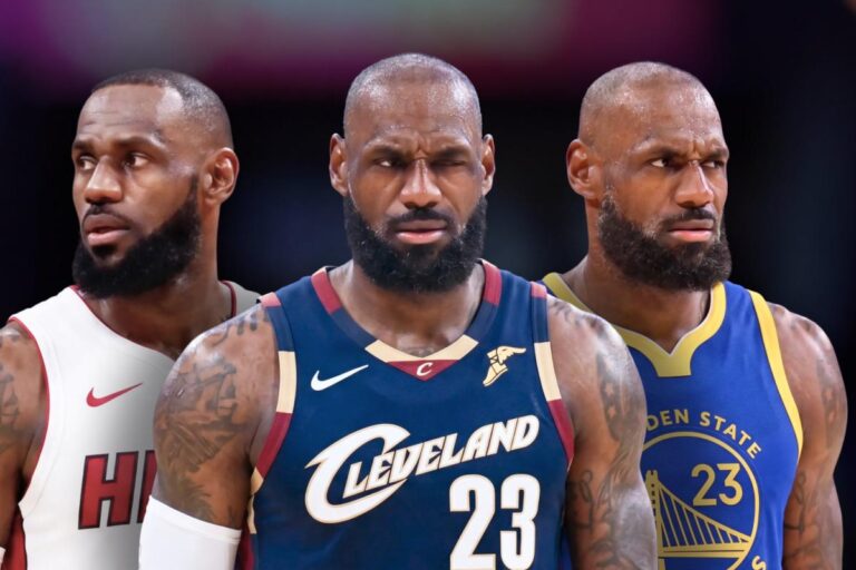 LeBron James face à un choix stratégique entre Golden State, Cleveland et Miami pour sa carrière NBA.