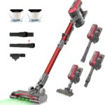 Aspirateur sans fil Akitas V10A : moteur numérique, autonomie de 50 min, brosse anti-enchevêtrement.