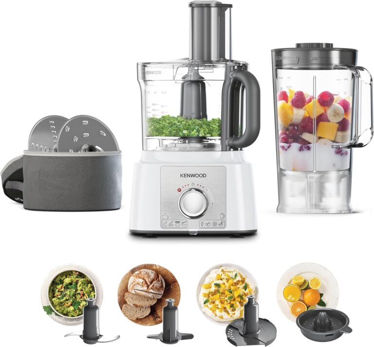 KENWOOD MultiPro Express FDP65.450WH : Robot culinaire 1.5L et 1000W pour une cuisine efficace.
