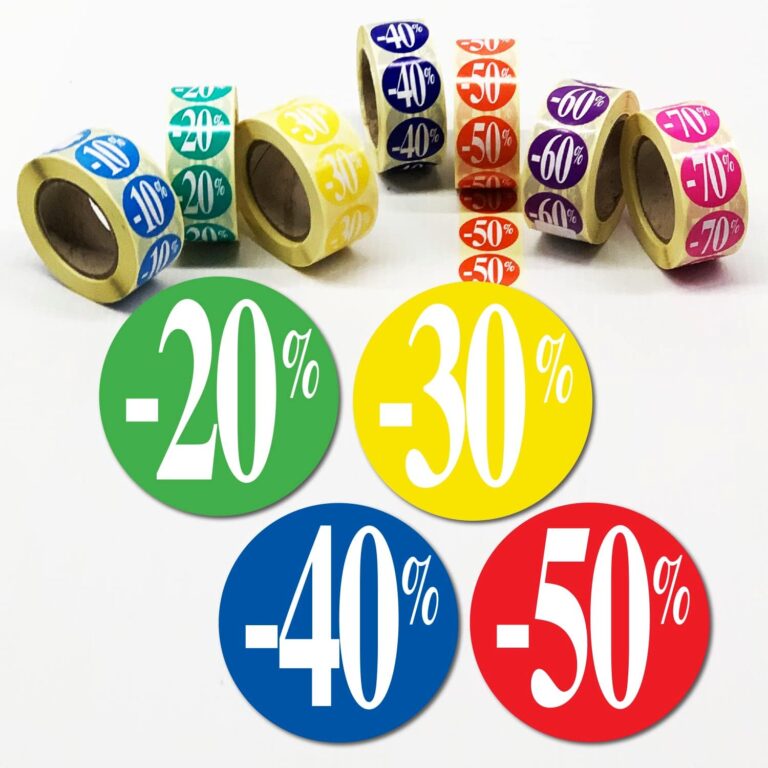 Distribution de 30 247 rouleaux d’étiquettes auto-adhésives de 25 mm en promotion.