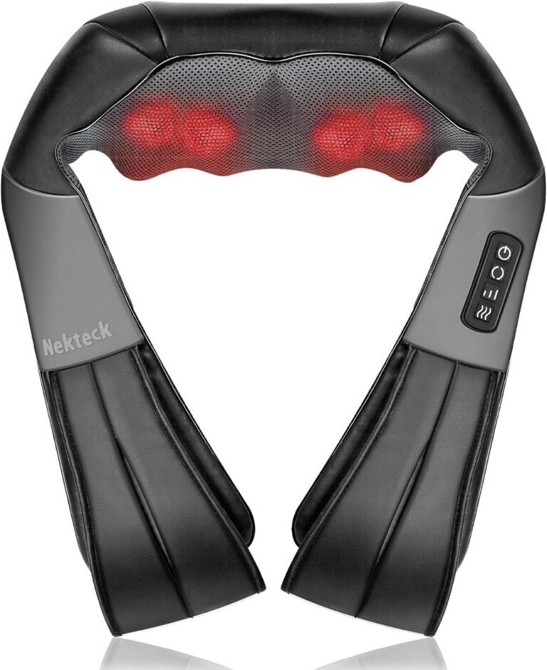 Nekteck présente un coussin de massage shiatsu avec chaleur apaisante pour soulager les douleurs musculaires.