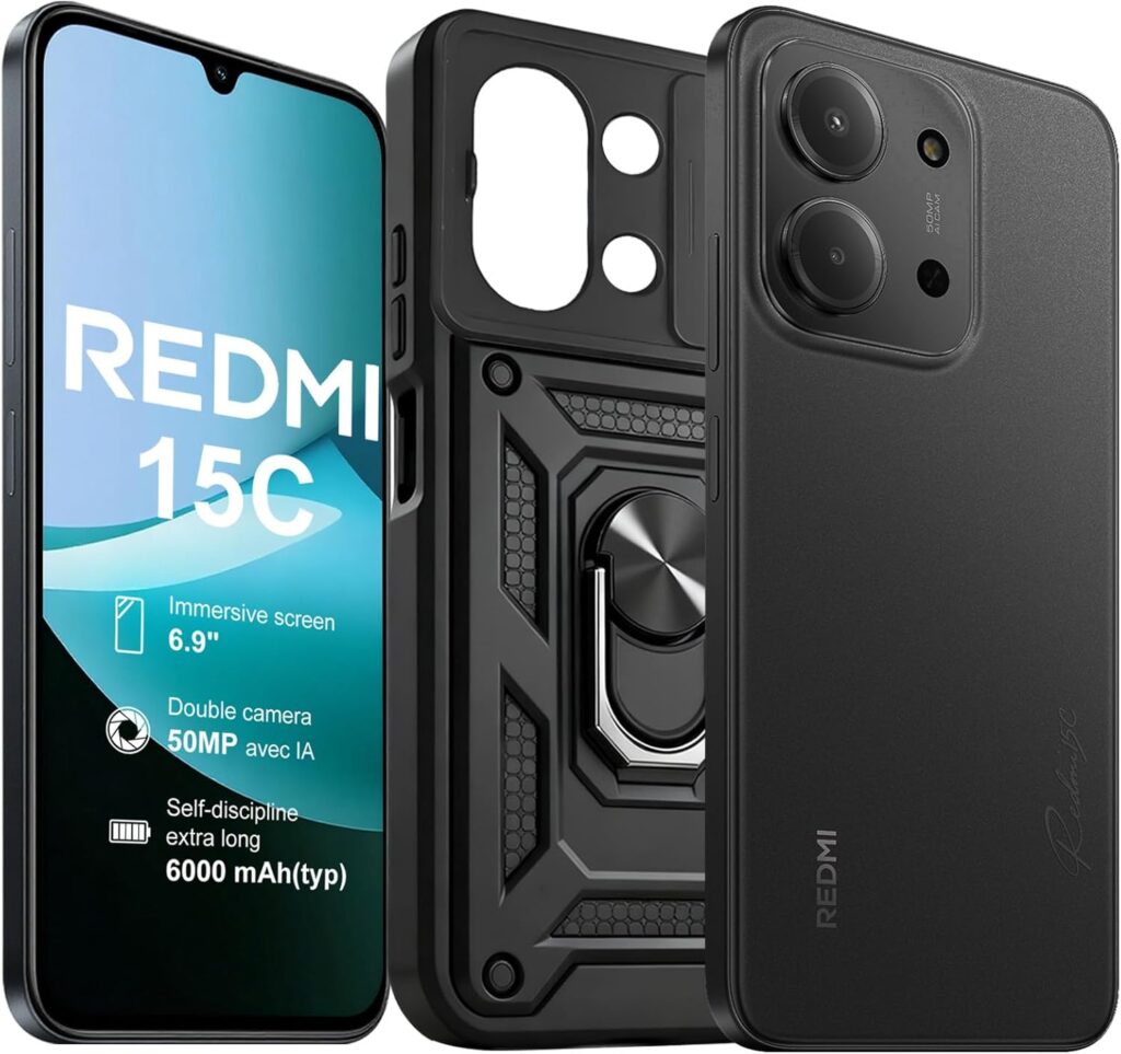 Lancement du Xiaomi Redmi 15C : smartphone Dual SIM avec 128 Go et 4 Go RAM en noir nuit.