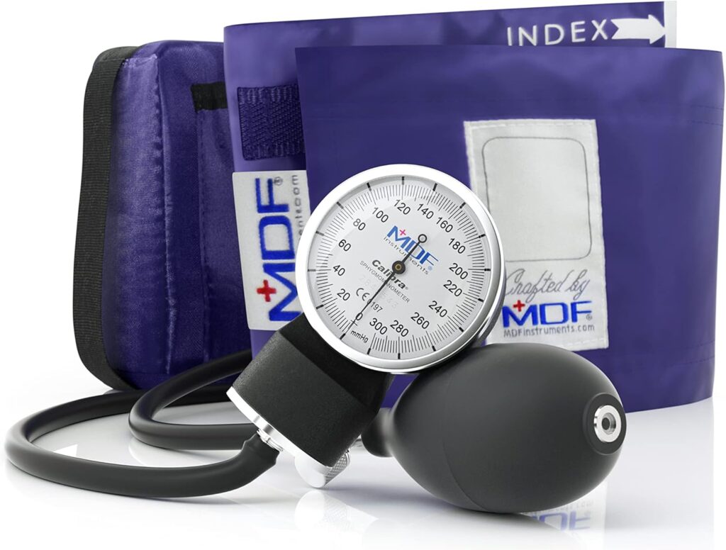 MDF Instruments présente le tensiomètre anéroïde Calibra Professional Premium avec brassard adulte.