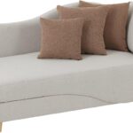 Vente-unique propose une méridienne gauche convertible beige avec coffre de rangement Penelope