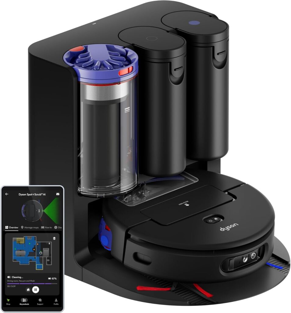 Dyson lance un aspirateur robot Spot+Scrub AI avec nettoyage automatique des rouleaux.