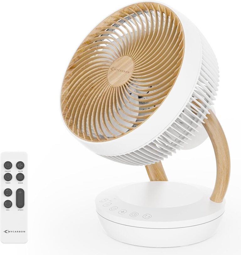 MYCARBON DC Ultra Quiet Fan : Ventilateur de table 8 vitesses avec télécommande et mode ECO