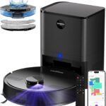 MONSGA Robot Aspirateur Laveur : 5000Pa, 180min d&rsquo;autonomie, LiDAR pour tapis et poils d&rsquo;animaux.