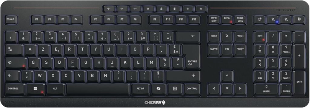 CHERRY Stream Keyboard Ultimate : Clavier sans fil AZERTY connecté par Bluetooth et 2.4 GHz