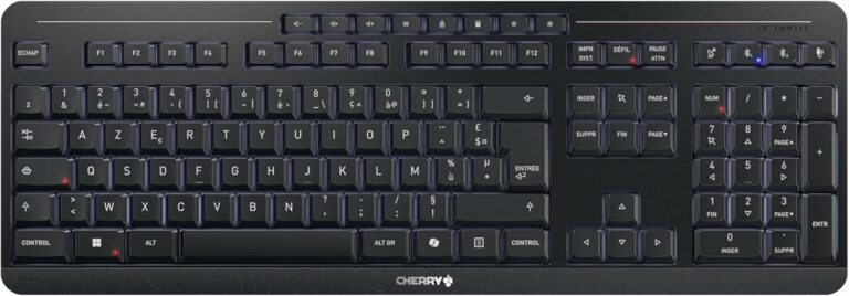 CHERRY Stream Keyboard Ultimate : Clavier sans fil AZERTY connecté par Bluetooth et 2.4 GHz