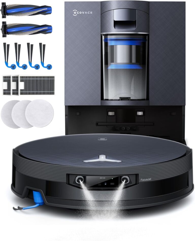 ECOVACS X12 OmniCyclone Care : aspirateur robot avec 22000 Pa et drainage automatique.