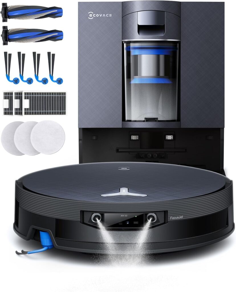 ECOVACS X12 OmniCyclone Care : aspirateur robot avec 22000 Pa et drainage automatique.