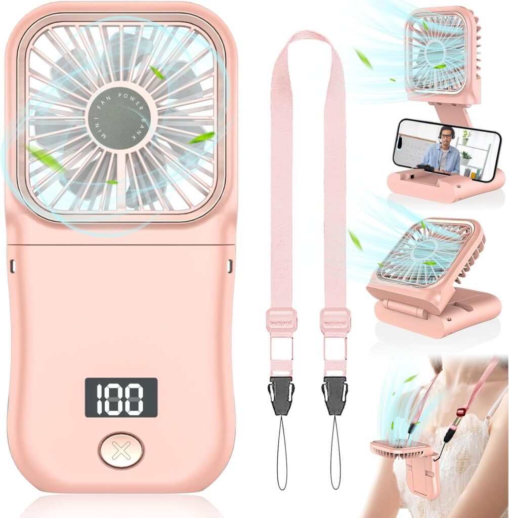 Kouric Pocket Fan : ventilateur portable USB rechargeable, adapté pour voyages et bureaux.