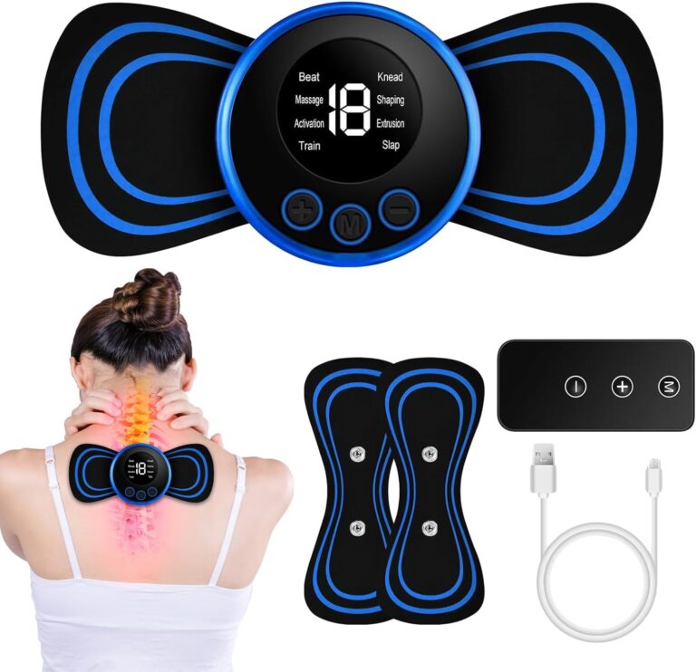 Massager cervical électrique avec 8 modes et 19 forces pour un soulagement ciblé.
