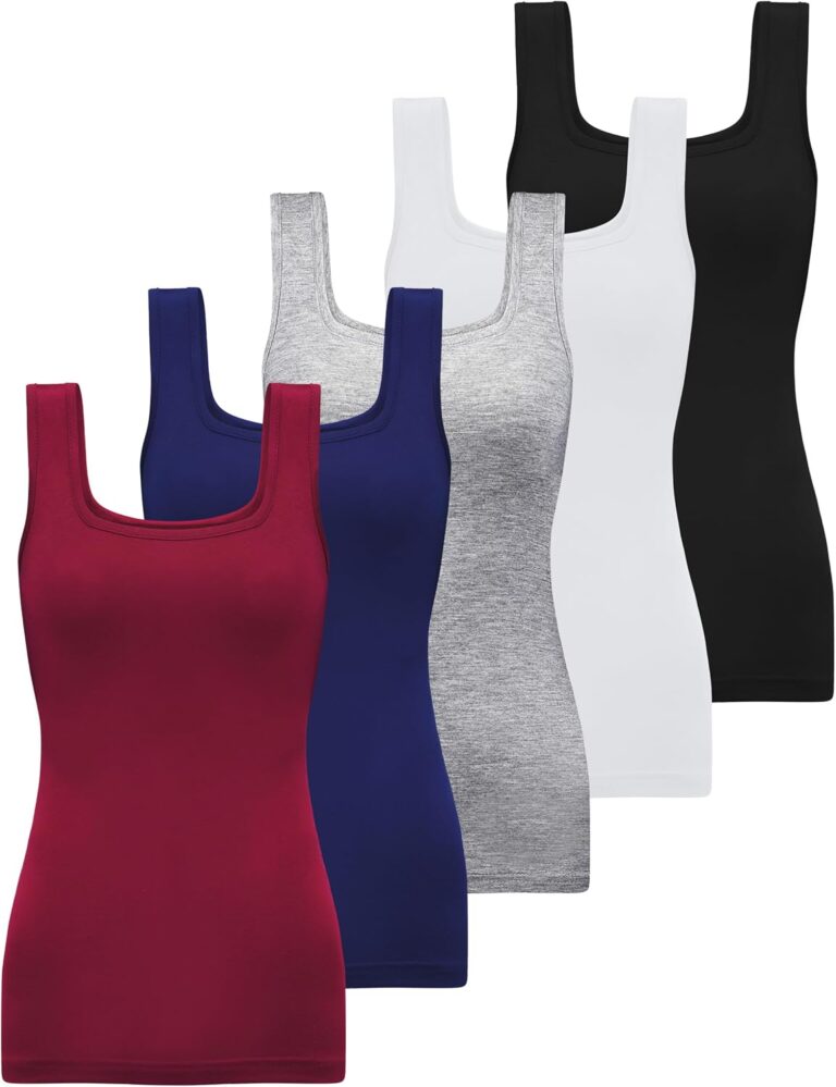 BQTQ lance un pack de 5 débardeurs pour femmes avec encolure carrée et coupe ajustée.