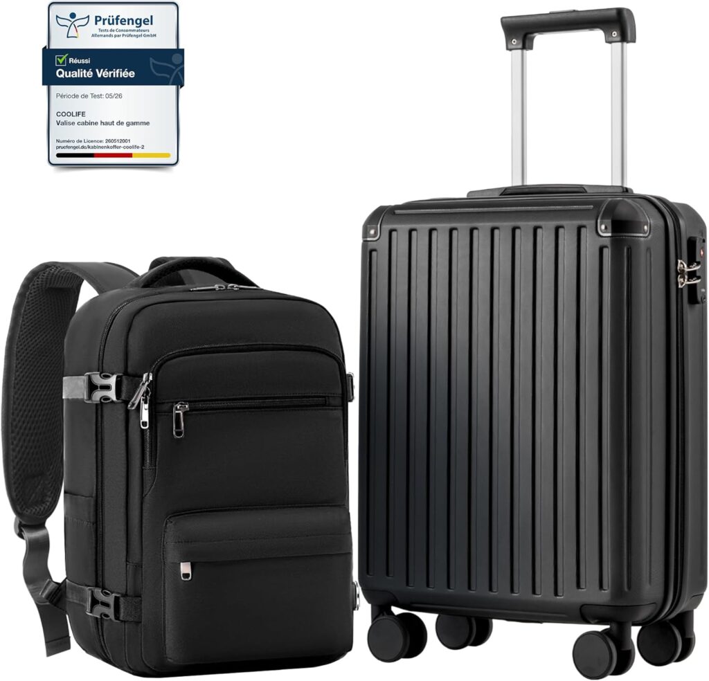 EasyJet autorise les valises CABINE COOLIFE de 55 cm et 40 cm avec sécurité TSA et roues doubles.