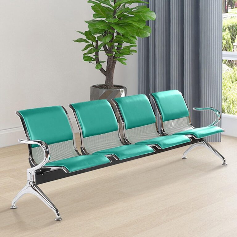 Chaise d’accueil ergonomique pour espaces publics : rembourrage haute densité pour le confort des usagers.