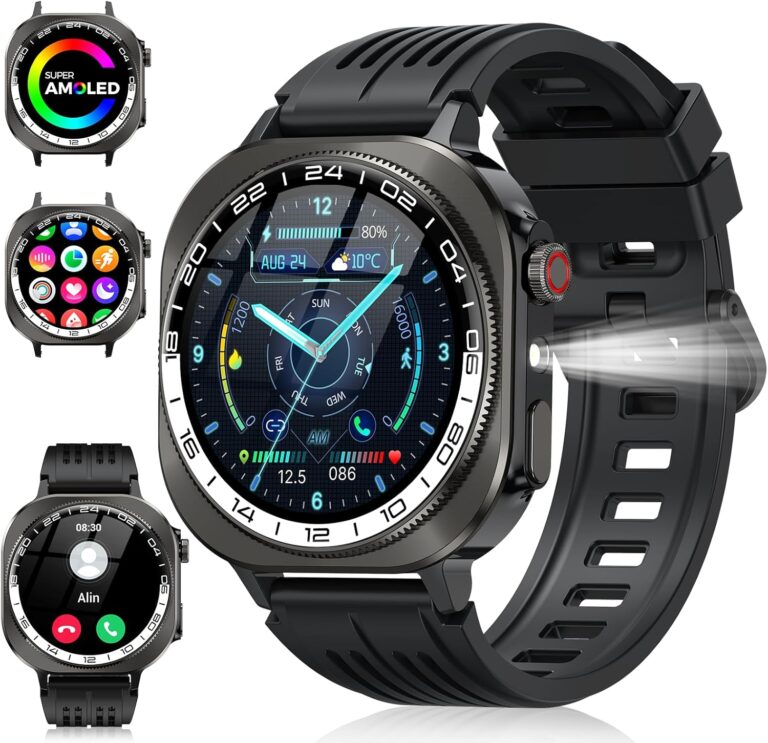 Soudorv Men’s Smart Watch : montre militaire IP68 avec 130 modes sportifs et suivi santé