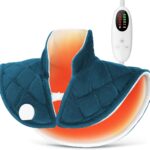 Chauffage cervical électrique avec télécommande LCD : 5 niveaux de chaleur pour soulager douleurs au cou et dos