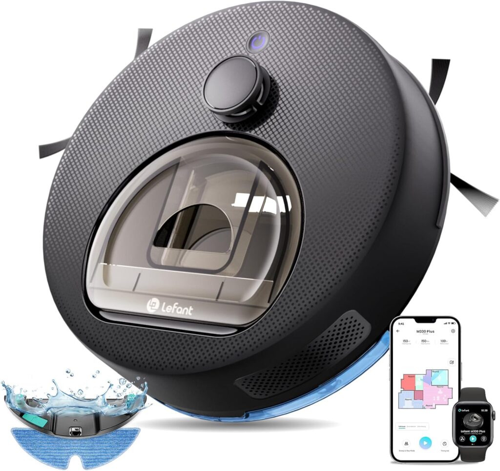 Lefant M330 Plus : Aspirateur robot 3-en-1 avec navigation LiDAR et contrôle Alexa