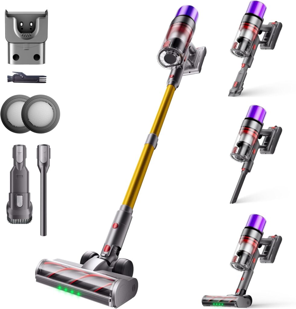 X7 Aspirateur Sans Fil 600W, 80 Min d’Autonomie, Adapté aux Sols Durs et aux Poils d’Animaux