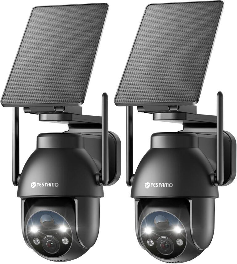 YESYAMO 2 x 2K : Caméra de surveillance solaire avec audio bidirectionnel et vision nocturne.