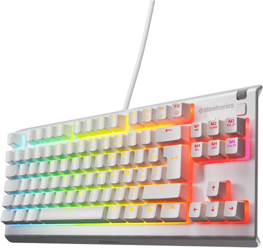 SteelSeries présente le clavier gaming Apex 3 TKL White avec éclairage RGB et format compact