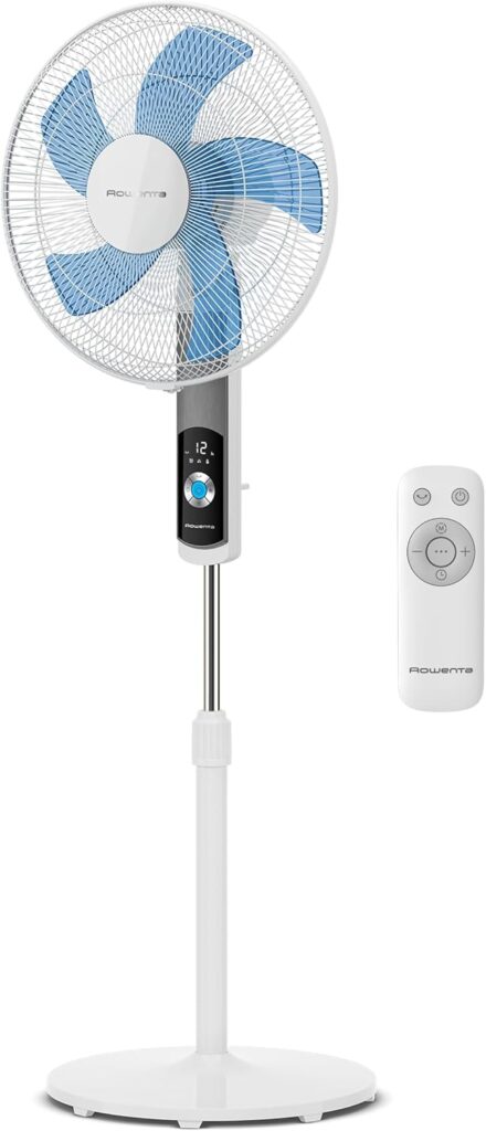 Rowenta Turbo Silence Ventilateur, 35 dB(A), 12 vitesses, oscillation 120° et télécommande.