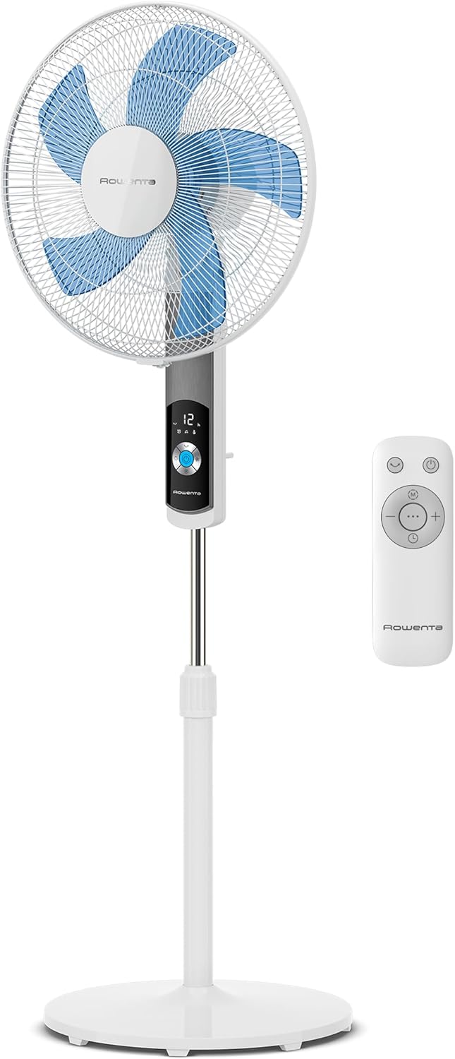 Rowenta Turbo Silence Ventilateur, 35 dB(A), 12 vitesses, oscillation 120° et télécommande.