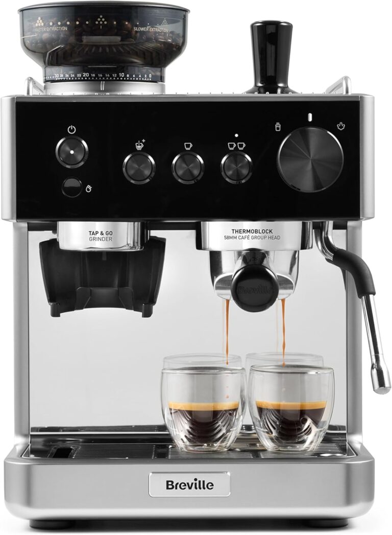 Breville Barista Classic : Machine à espresso avec broyeur et mousseur intégré, 15 bars.