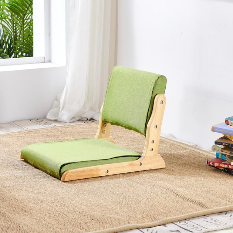 ALMASI présente une chaise japonaise pliable sans pieds pour la méditation et la lecture.