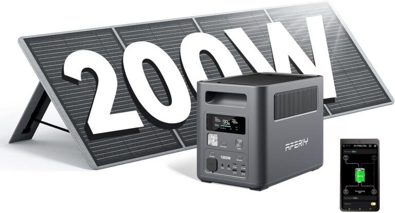 AFERIY P180 : Générateur portable 1024Wh avec panneau solaire 200W pour camping et maison
