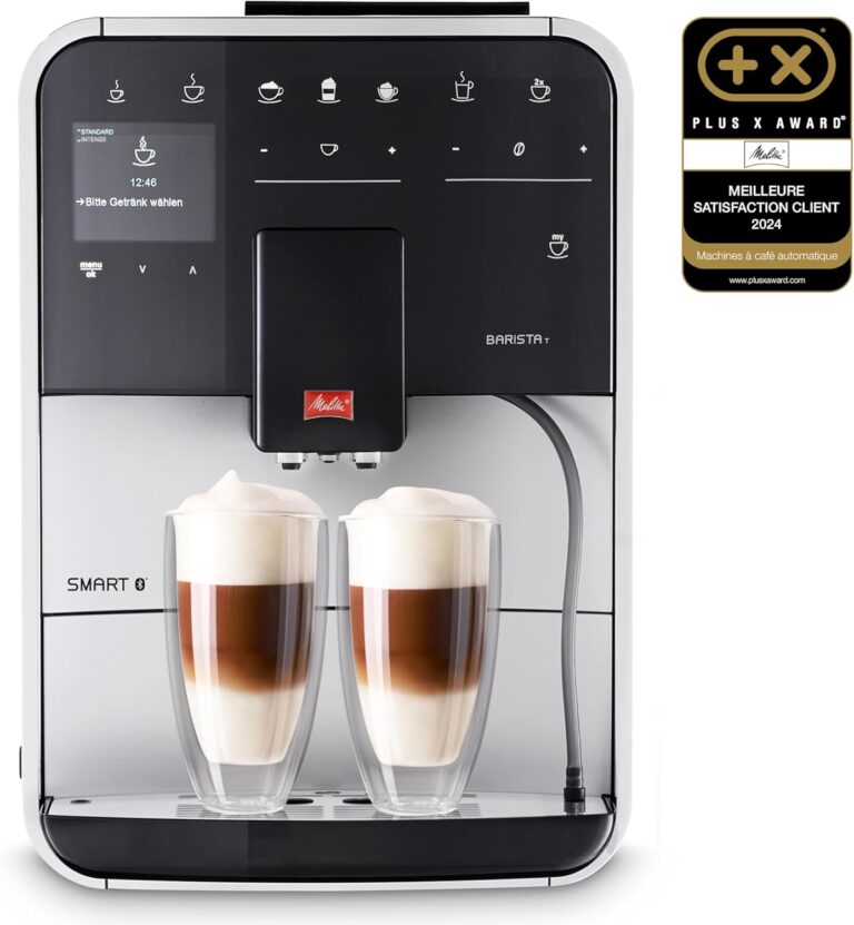 Melitta Barista T Smart Silver : machine à café connectée avec broyeur et affichage TFT.