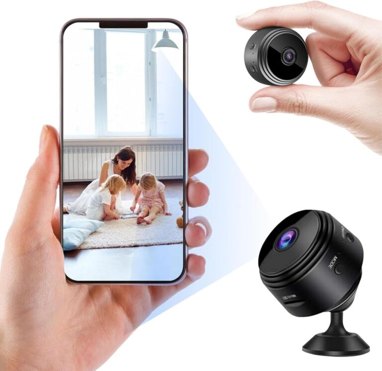 Caméra de surveillance 1080P HD sans fil pour intérieur/extérieur avec détection de mouvement