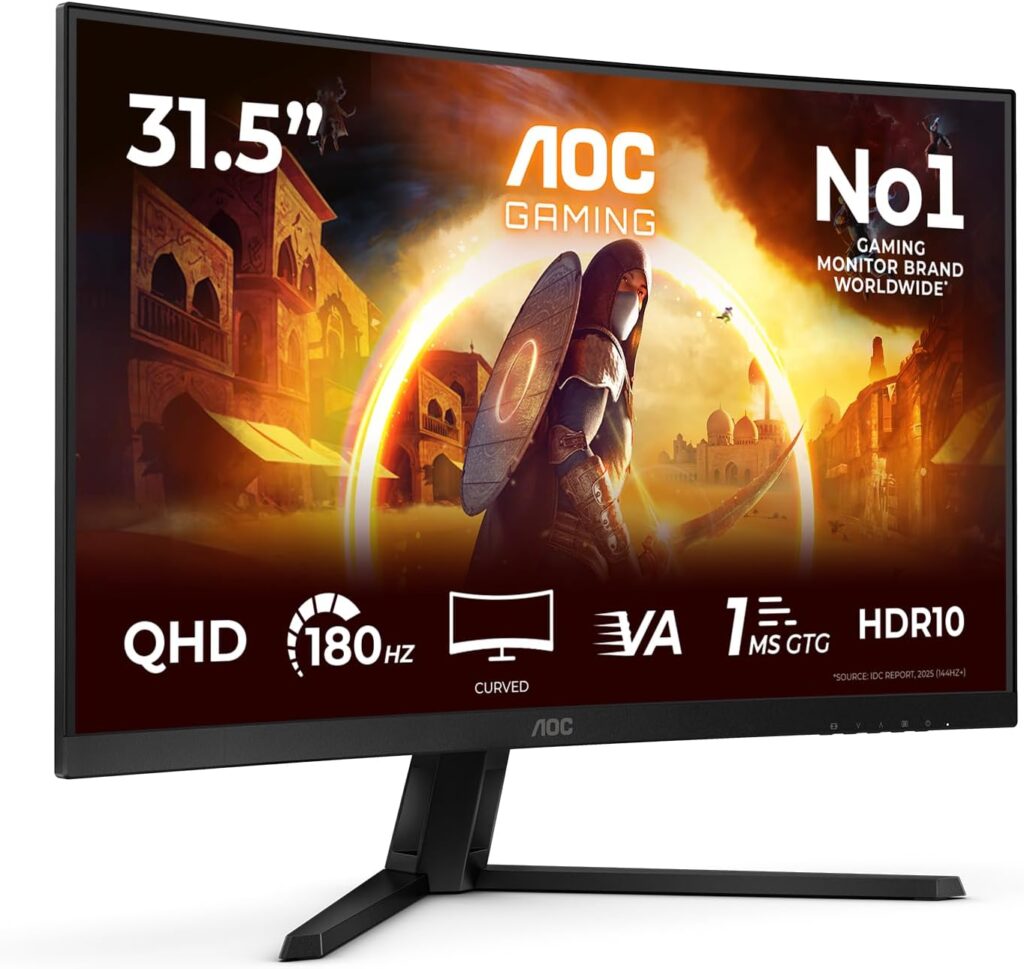 AOC Gaming présente son moniteur CQ32G4VE de 32 pouces avec 180 Hz et 1 ms de réactivité.