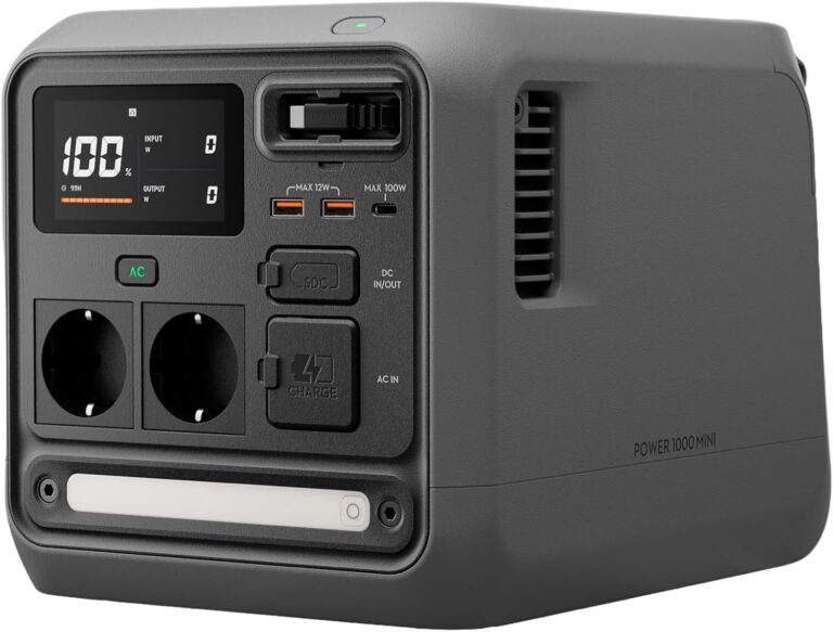 Station électrique portable DJI Power 1000 Mini : batterie LFP de 1 008 Wh, recharge rapide et format compact.