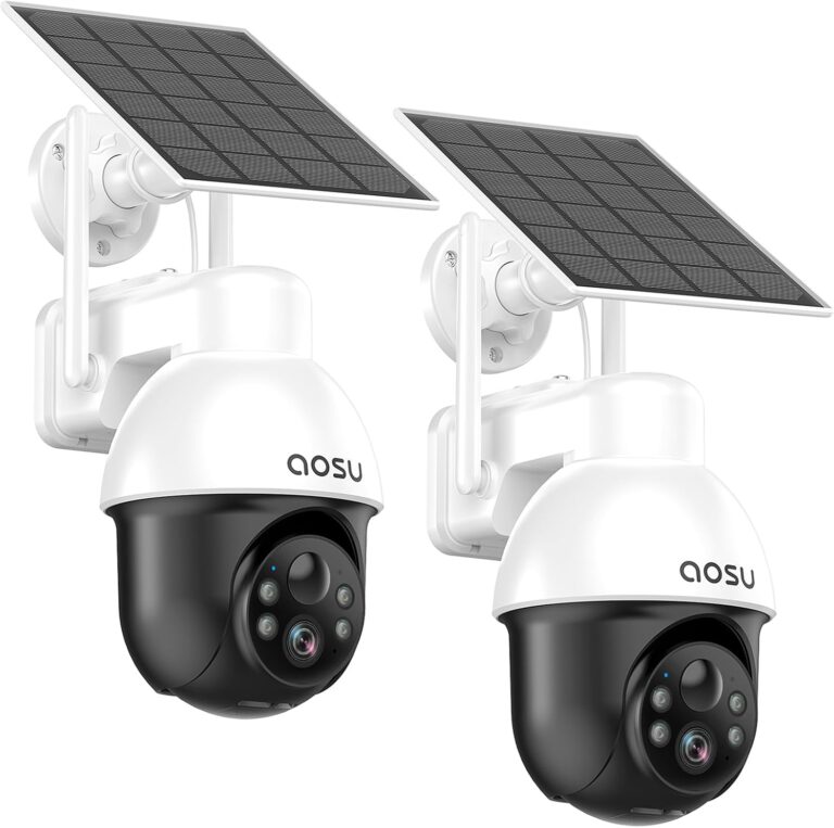Aosu 3K Wireless Outdoor Camera : Surveillance par IA avec vision nocturne et alarme sonore.