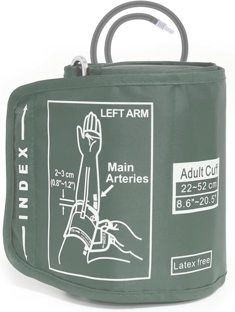 Compatibilité du brassard de tensiomètre de taille XL avec la majorité des appareils pour adultes.