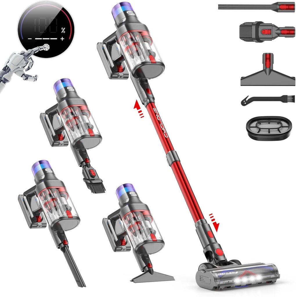 V15 Pro Max : Aspirateur sans fil de 600W avec écran LED et autonomie de 80 minutes
