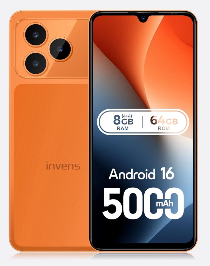 INVENS Note 17P : Smartphone Android 16 avec écran 6,9″, double SIM et batterie 5000mAh.